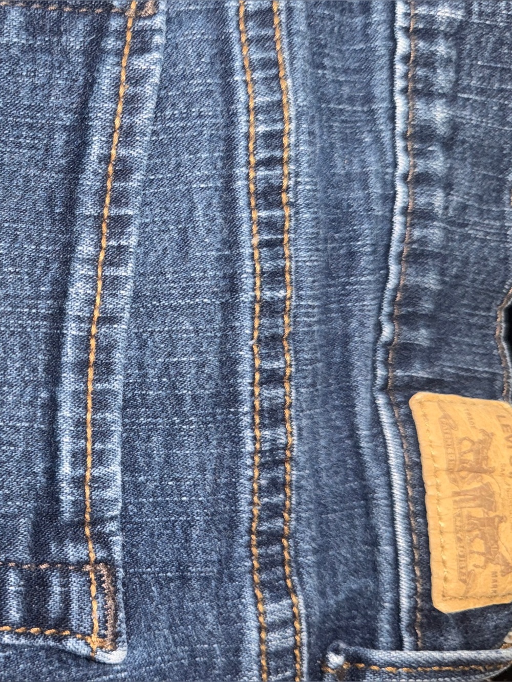 Levi's Blue Denim Jeans with Tan Stitching